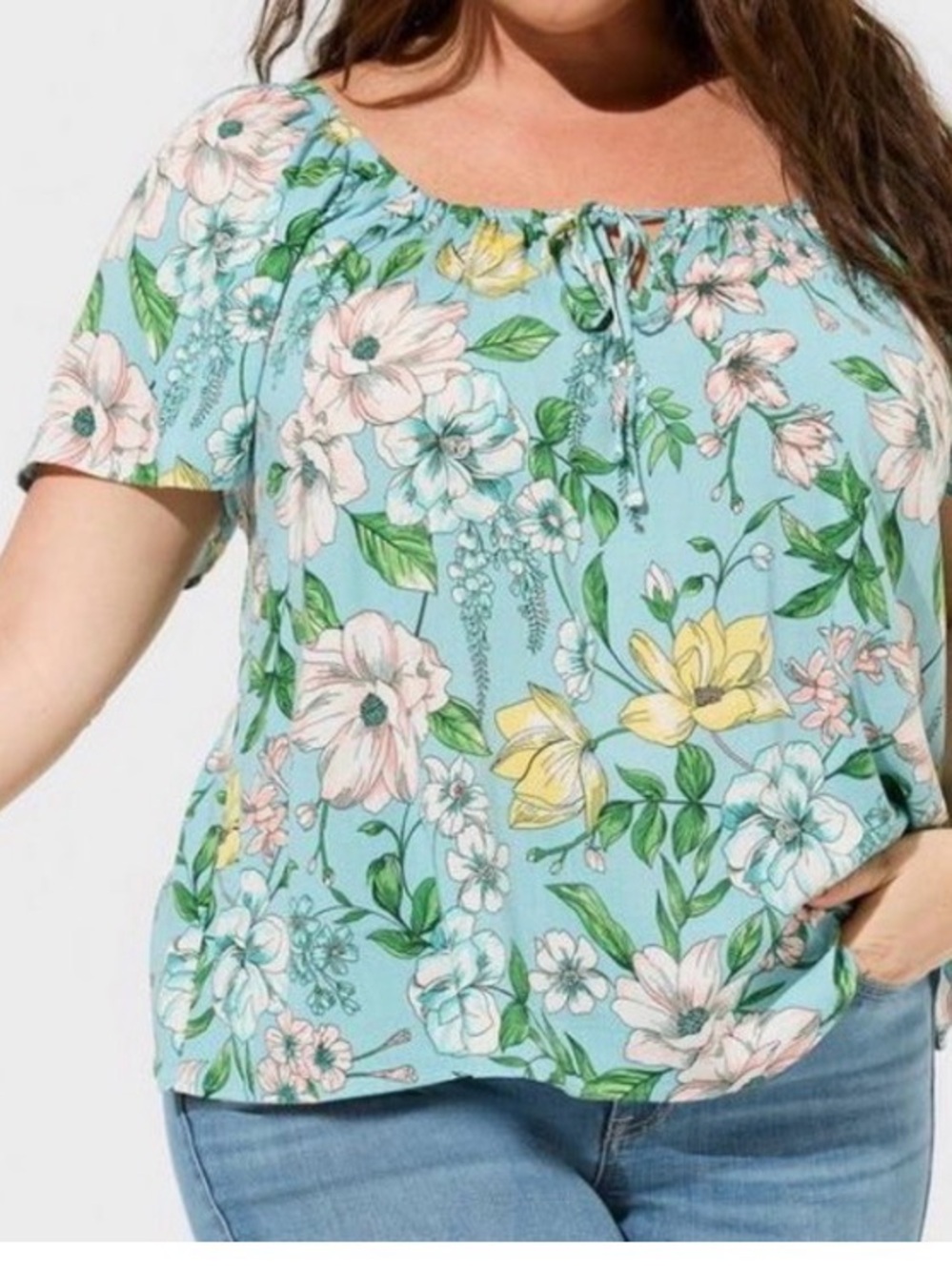 New Torrid Floral Flutter Shortsleeve Blouse 3X 22-24